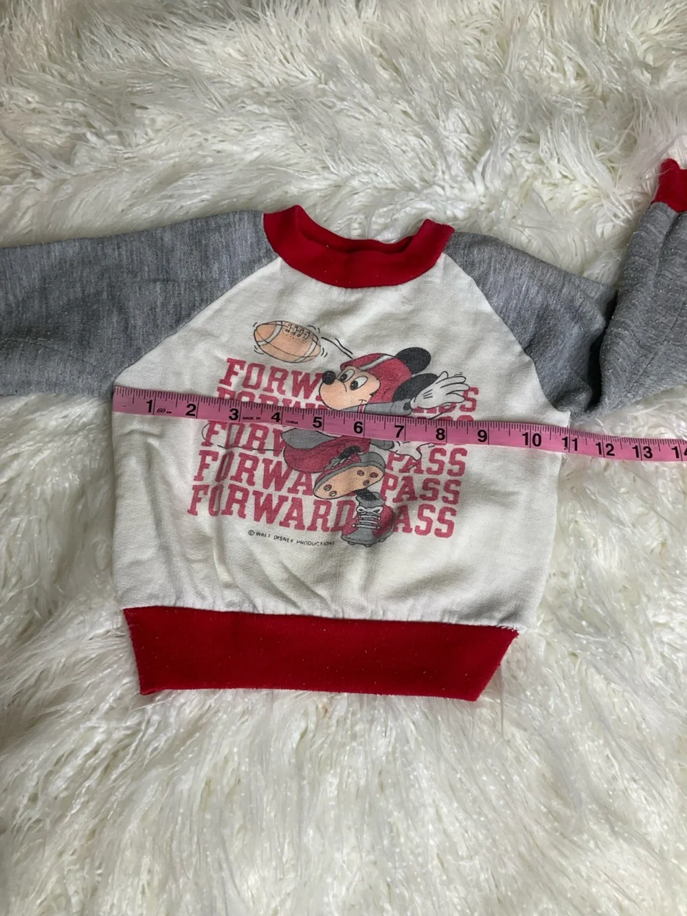 VTG Disney Mickey Mouse Football Raglan Sweatshirt Pants Set Toddler Track Suit